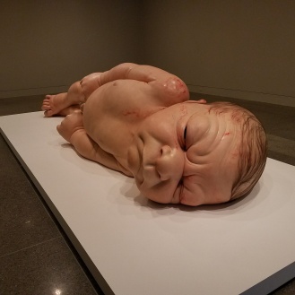 Art Sculpture by artist Ron Mueck at Museum of Fine Arts Houston
